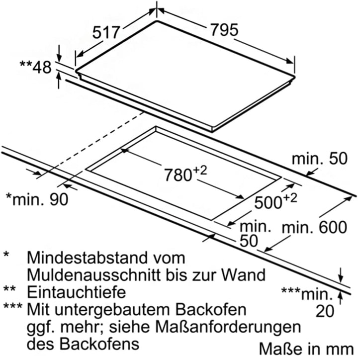 Bosch PKC845FP1D Serie 6 Cerankochfeld (autark), 80 cm breit, Made in Germany, Bräterzone für grosse