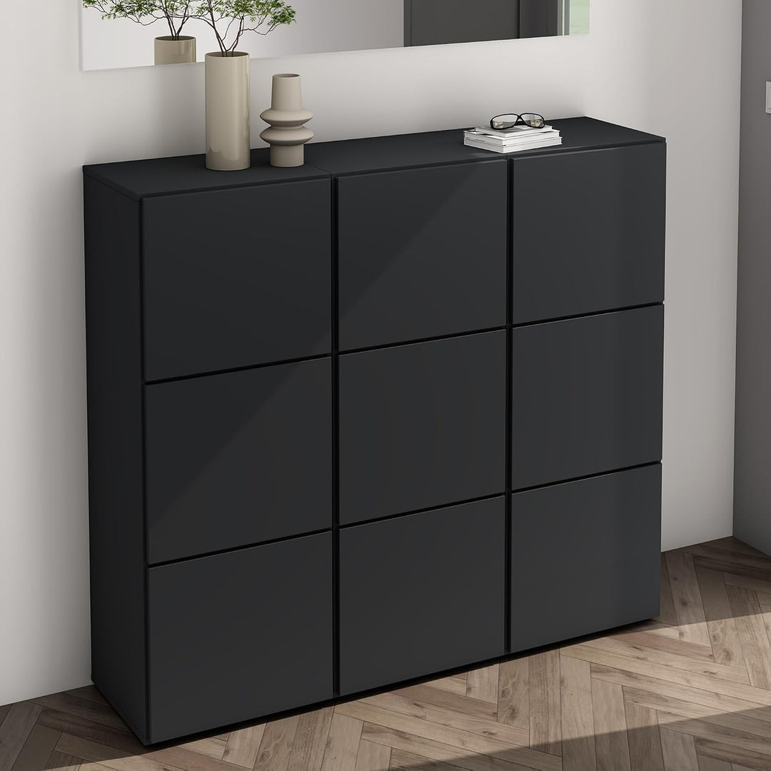 Mai &amp; Mai Schuhschrank Schmal Hoch Holz 36cm tief hoch 6 Fächer modular | Flurschrank für Schuhe, So