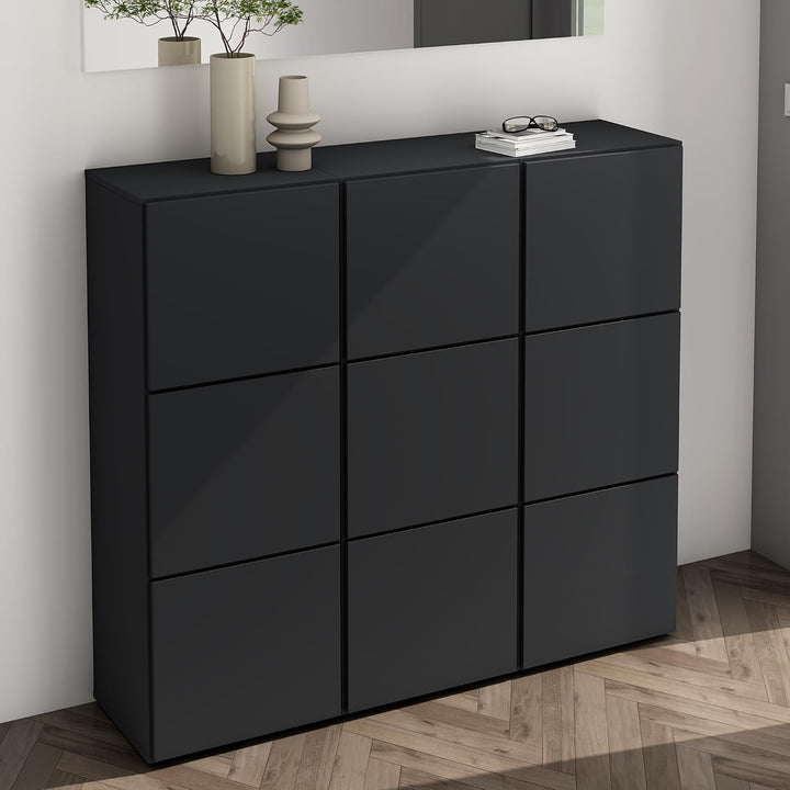Mai &amp; Mai Schuhschrank Schmal Hoch Holz 36cm tief hoch 6 Fächer modular | Flurschrank für Schuhe, So