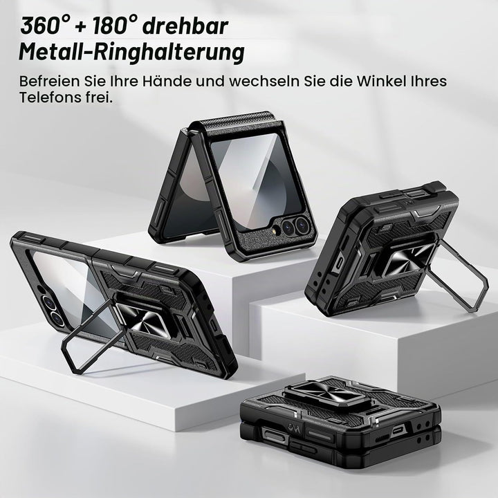 Doeshine Samsung Galaxy Z Flip 6/7 FE Hülle [Not für Flip 7] mit Ständer &amp; Kameraschutz, Ganzkörper