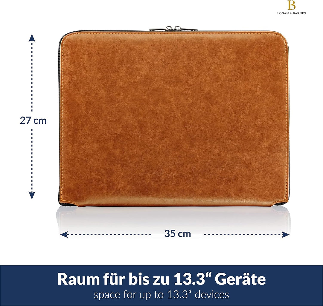 LOGAN & BARNES Laptop Hülle Herren - Elegante Laptop Tasche mit angenehmer Innenpolsterung - schlank