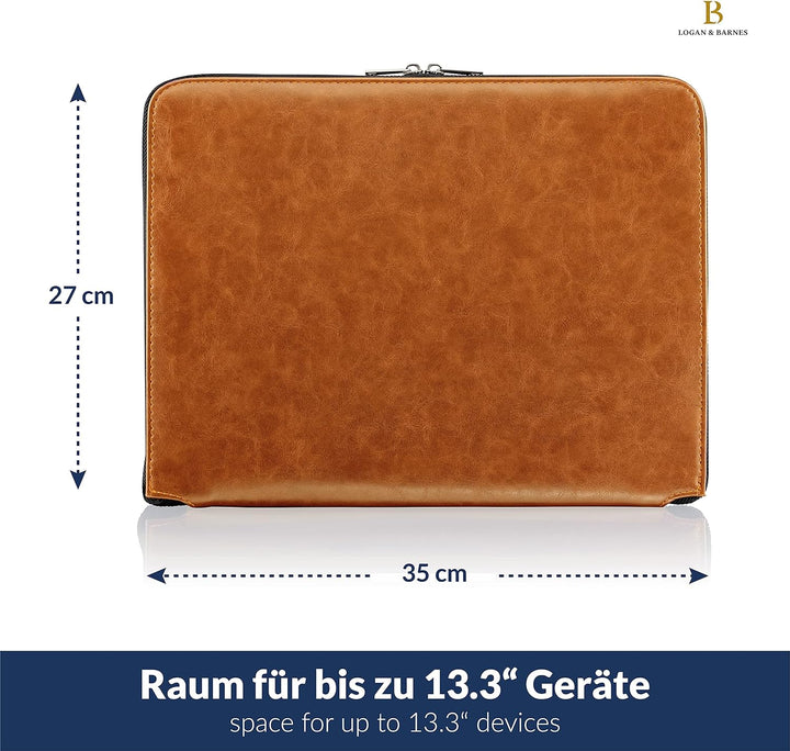LOGAN & BARNES Laptop Hülle Herren - Elegante Laptop Tasche mit angenehmer Innenpolsterung - schlank