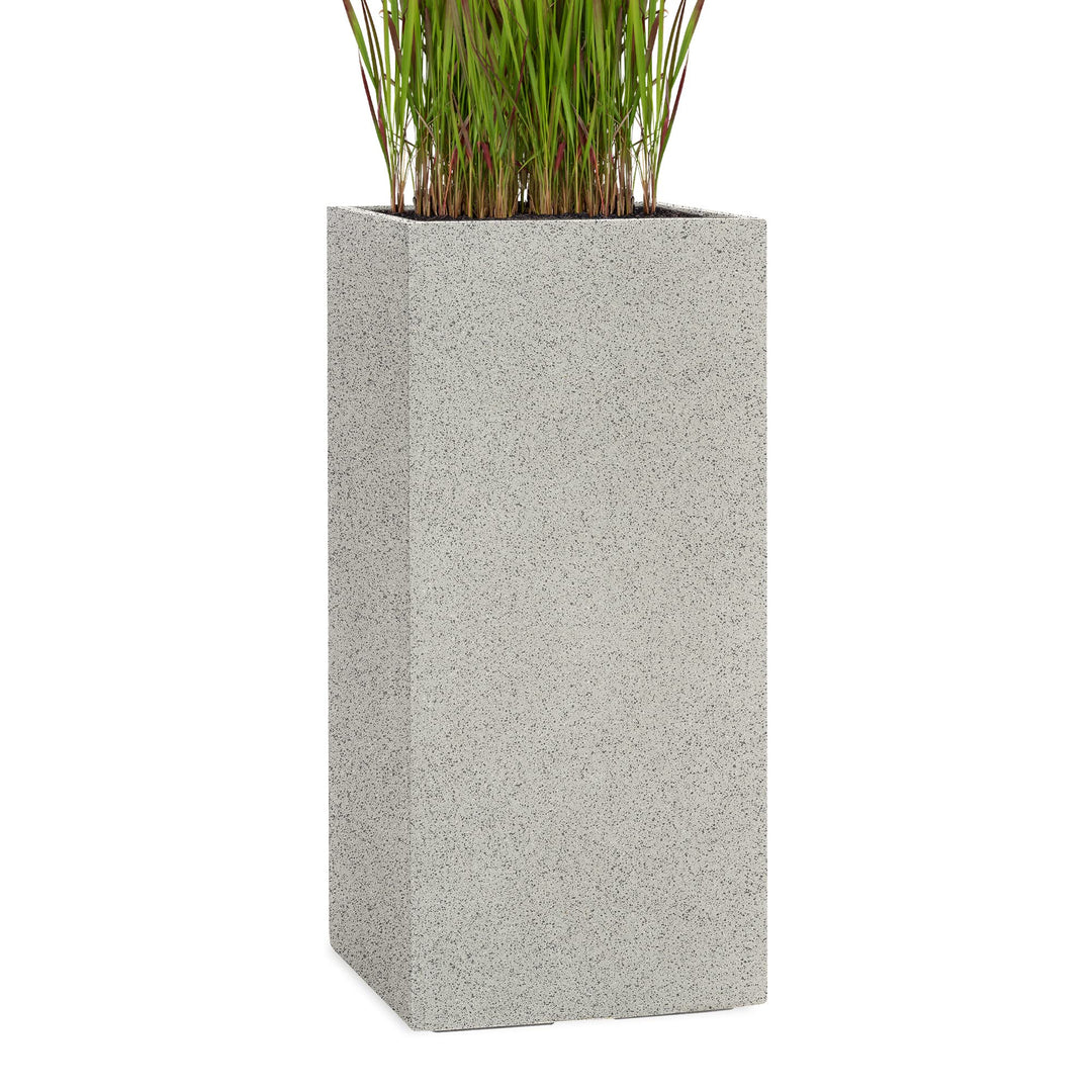 Pflanzwerk® Pflanzkübel Tower Granit Grau 50x23x23cm *Frostbeständiger Blumenkübel* *UV-Schutz* *Qua