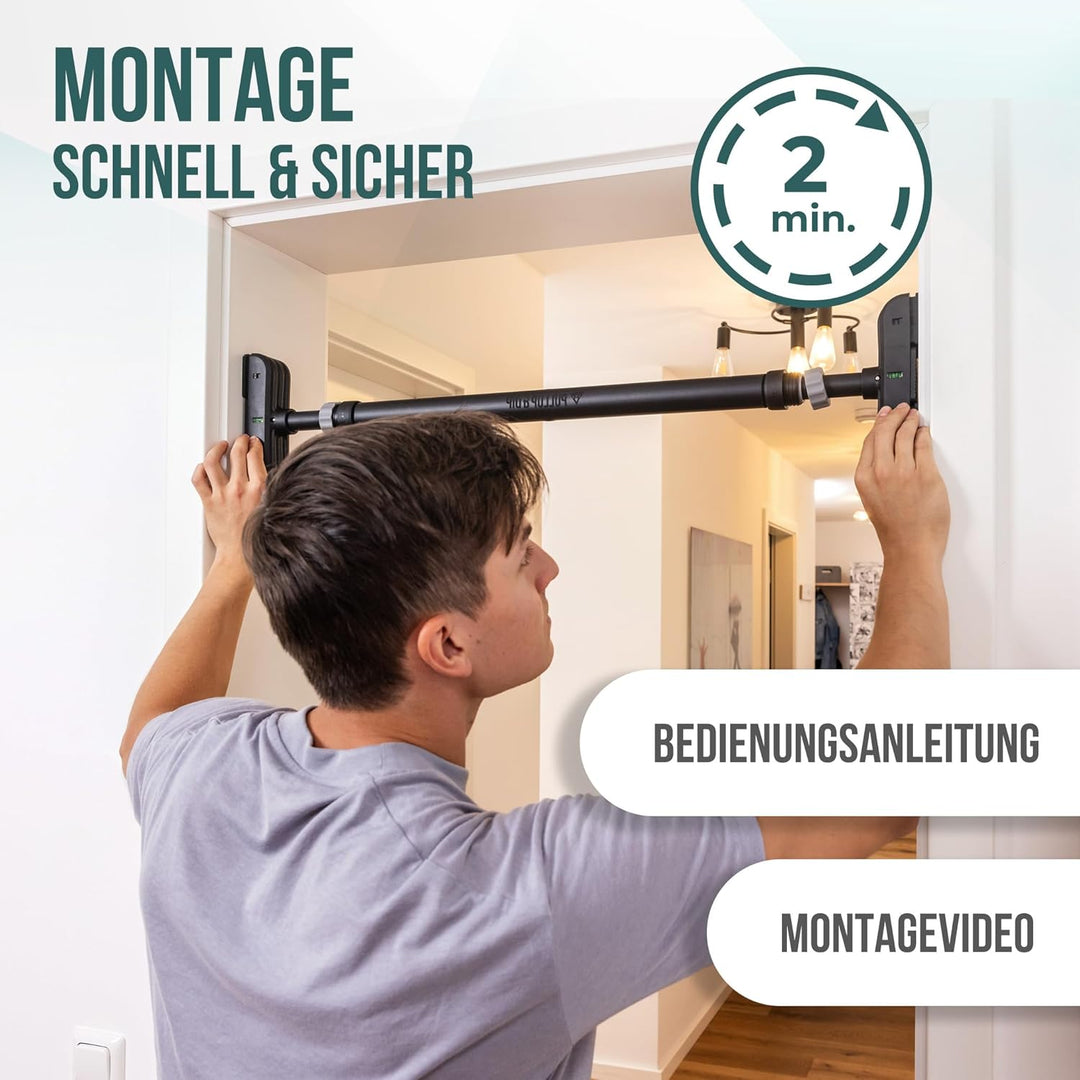 PULLUP & DIP - Klimmzugstange Türrahmen ohne Schrauben und Bohren Pull Up Bar Door Stange Türrahmen