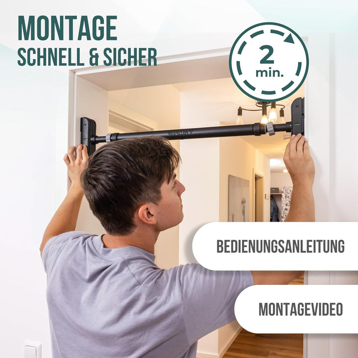 PULLUP & DIP - Klimmzugstange Türrahmen ohne Schrauben und Bohren Pull Up Bar Door Stange Türrahmen