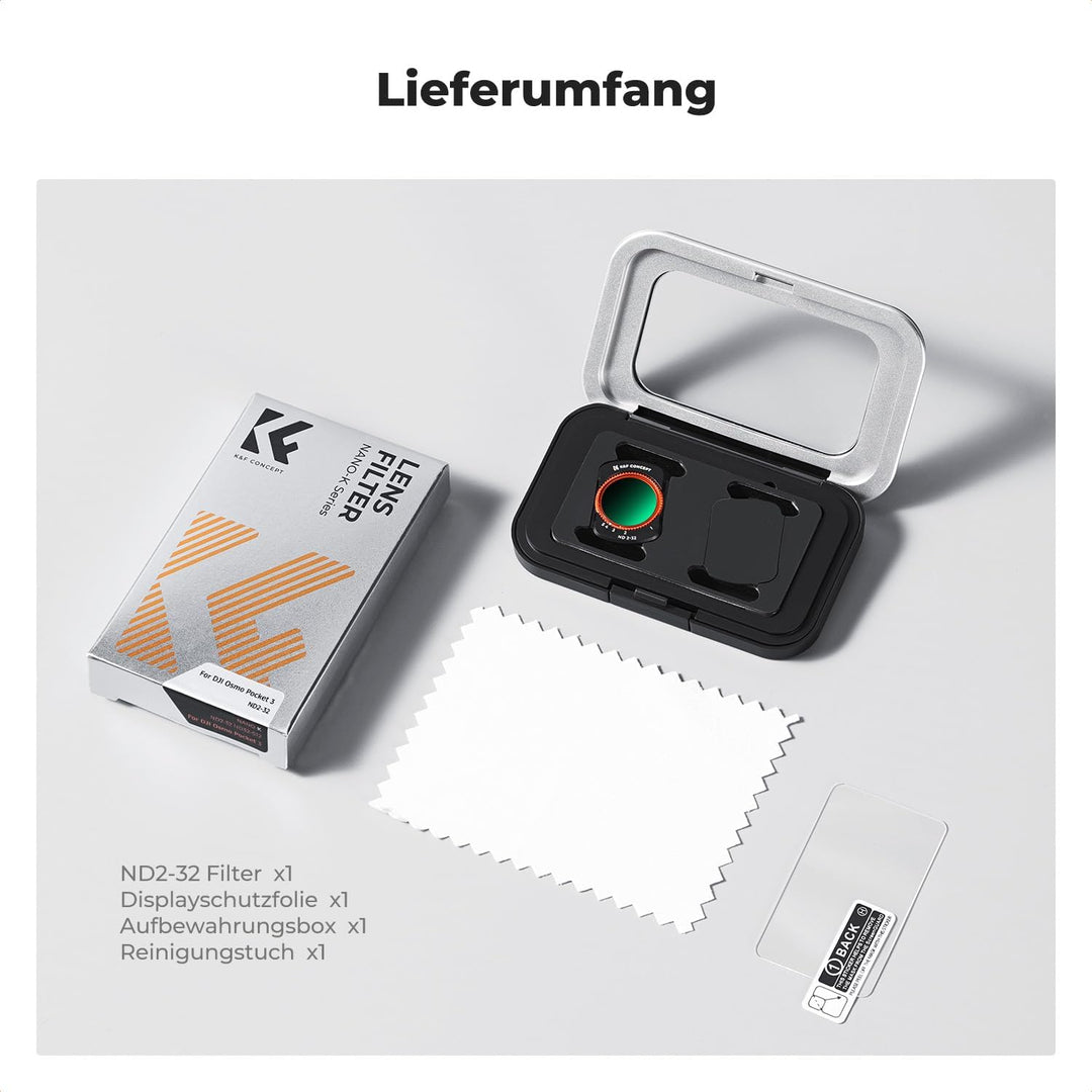 K&F CONCEPT magnetisches ND Filter, kompatibel mit DJI Osmo Pocket 3, Variabler ND Filter ND2-ND32,