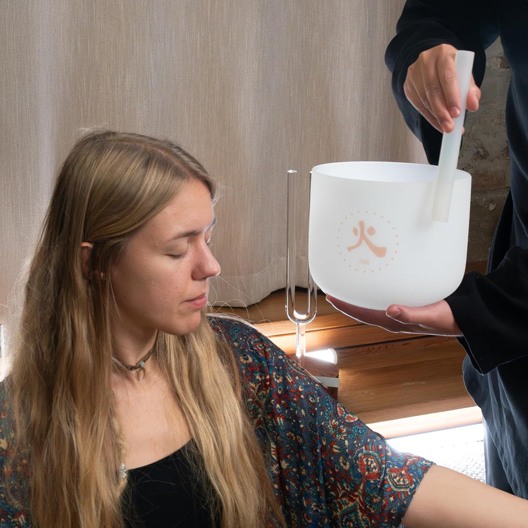 Sonic Energy TCM Kristallklangschalen Set – Elemente, 5-teilig – Für Meditation, Therapie, Qi-Arbeit