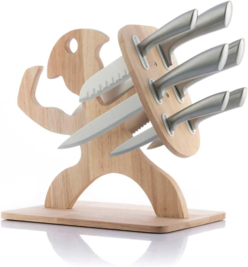 InnovaGoods® Holzmesser-Set Spartan, 7-teilig, schneidet Lebensmittel präzise und sicher, hochwertig