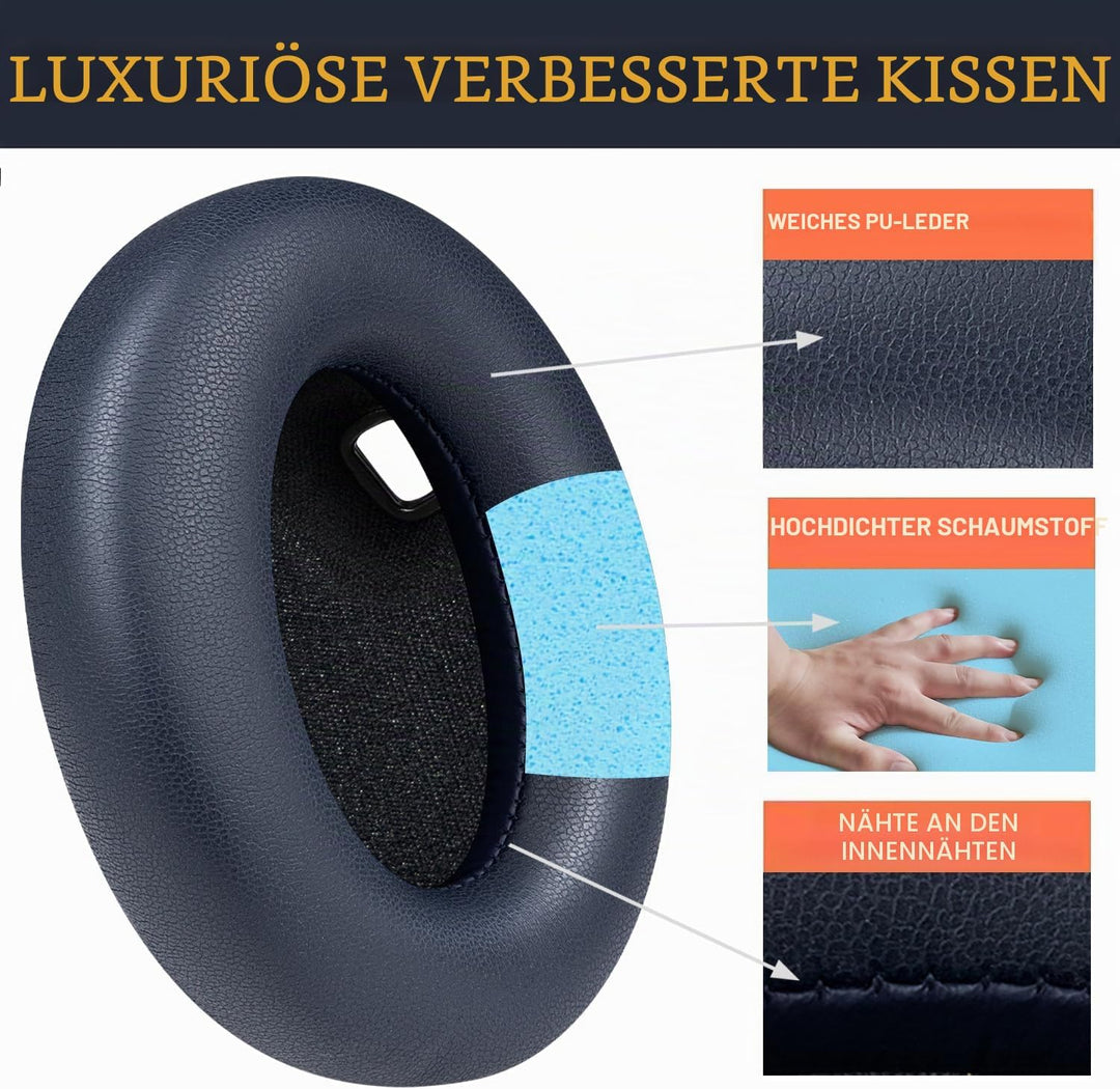 SOULWIT Ohrpolster Polster + Kopfband Stirnband Headband, Ersatz kit für Sony WH-1000XM4 (WH1000XM4)