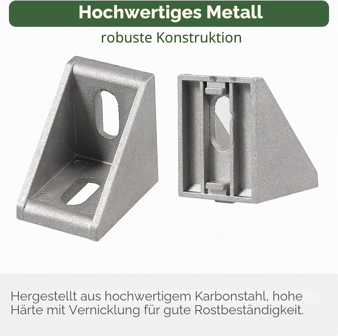 EYPINS 10X ALU Winkelverbinder, Aluprofil 40x40 40x80 Nut 8 Aluminium 90 Grad Winkel Raster Profil A