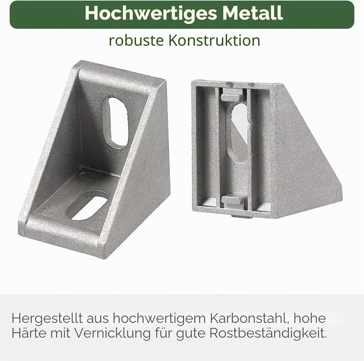 EYPINS 10X ALU Winkelverbinder, Aluprofil 40x40 40x80 Nut 8 Aluminium 90 Grad Winkel Raster Profil A