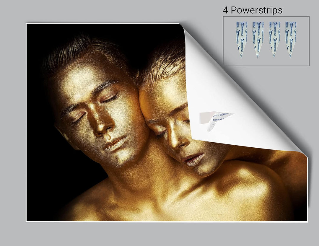 wandmotiv24 Poster als Wanddeko, Grösse Din A1, Gold Collection, sinnliches Paar in Gold, Models, Gl