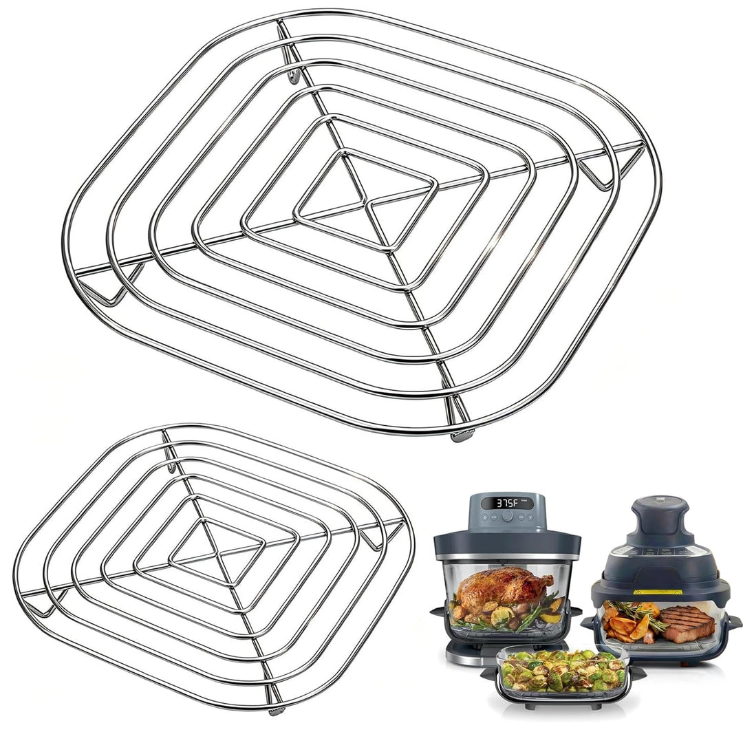 2er-Pack Ersatz Airfryer Grillrost Edelstahl, Kompatibel mit Ninja Crispi Pro Air Fryer FN101, für N