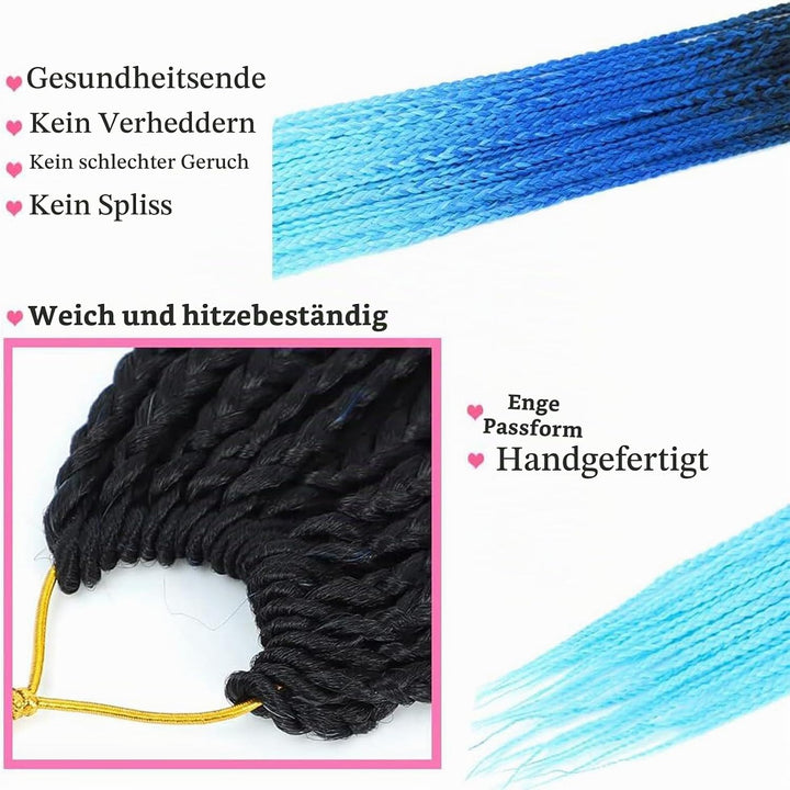 TAOYEMY Box Crochet Braids Haarverlängerungen 6 Packs 24 Zoll Synthetische Flechtfrisur 22 Stränge/P