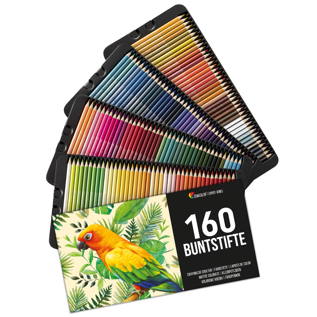 160 Zenacolor Buntstifte (Nummeriert) - Einfach aufzubewahren - Professionelles Buntstifte Set für E