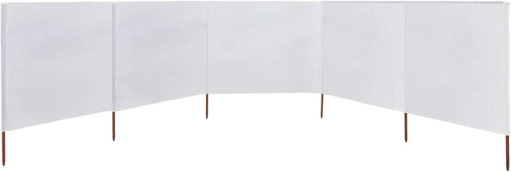 Homgoday 5 Paneele Windschutz Stoff 600x160cm Sand Weiss Camping Windschutz Blocker Windblocker Gart