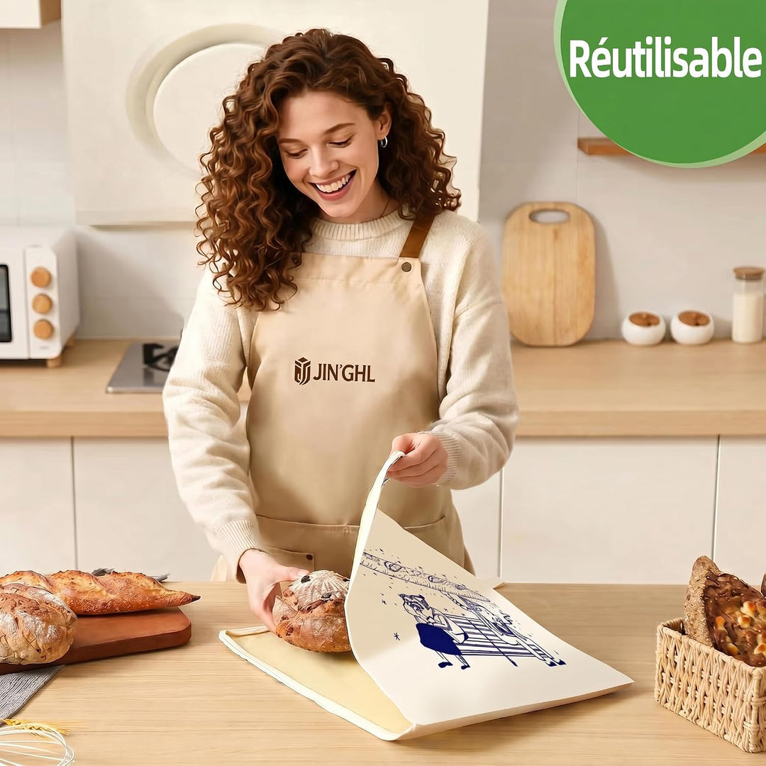Brotbeutel，Brotbeutel aufbewahrung frischhalten,2 Pack XL，Feuchtigkeit und Verschmutzung Prssvention