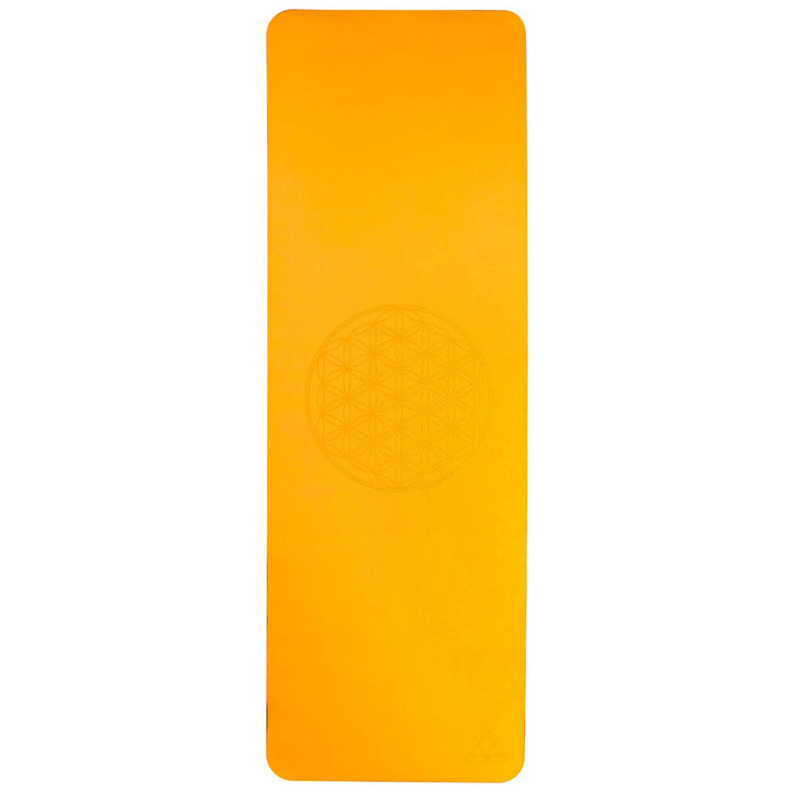 Blume des Lebens Yoga-Matte TPE ecofriendly - orange/grau