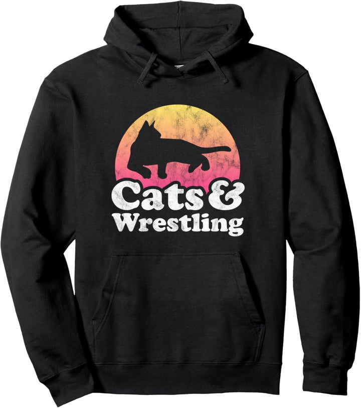 Cats and Wrestling Herren oder Damen Cat and Wrestler Pullover Hoodie