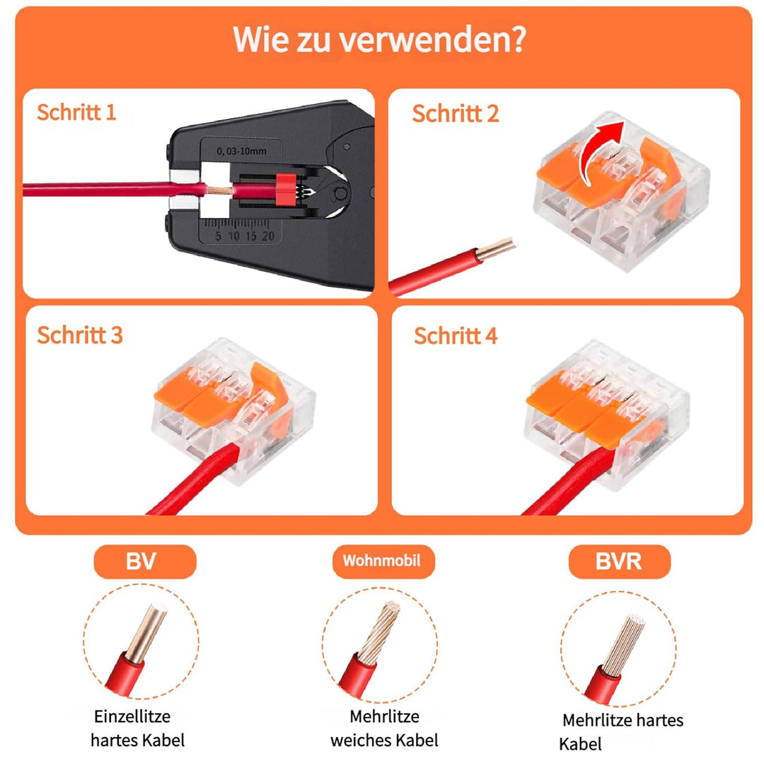 Kabelverbinder Kabelklemmen Elektro, 60 Stück Kabelverbinder 2-3-5 Leiter, Verbindungsklemmen Klemme