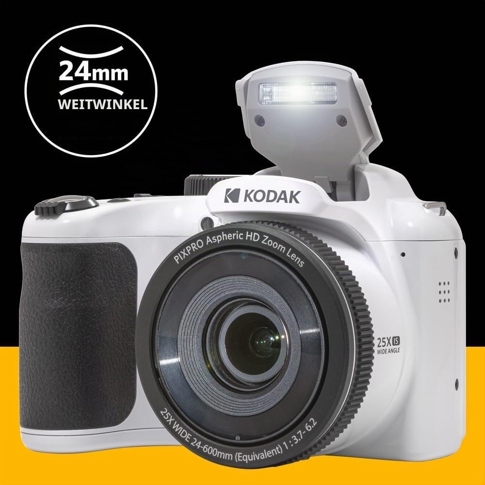 KODAK PIXPRO Astro Zoom AZ255-WH 16MP Digitalkamera mit 25-Fach optischem Zoom, 24 mm Weitwinkel, 10