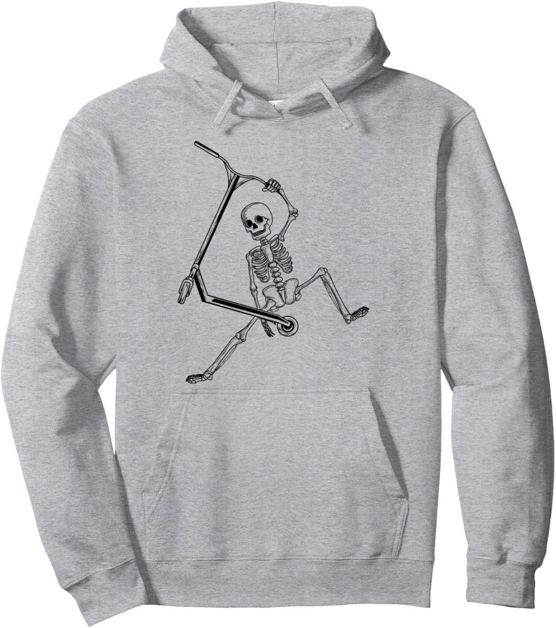 Scooter Roller Stunt Skelett Tretroller Jungen Kinder Pullover Hoodie