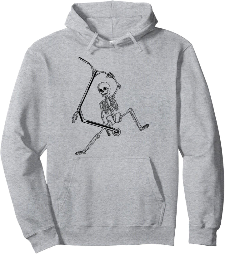 Scooter Roller Stunt Skelett Tretroller Jungen Kinder Pullover Hoodie
