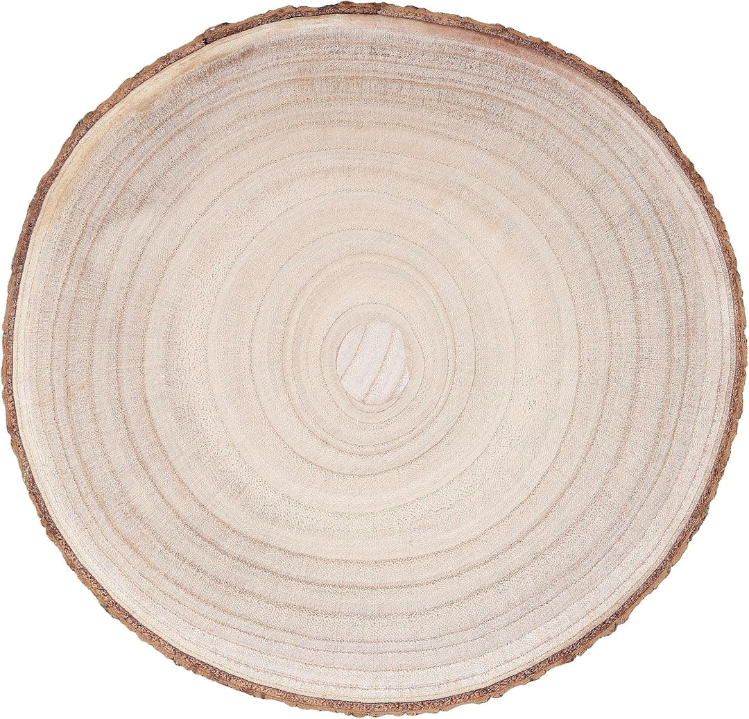 4 Stück Holzscheiben Naturholz, 26-30 cm Durchmesser Baumscheiben, 2 cm Dick Baumscheibe für Dekorat