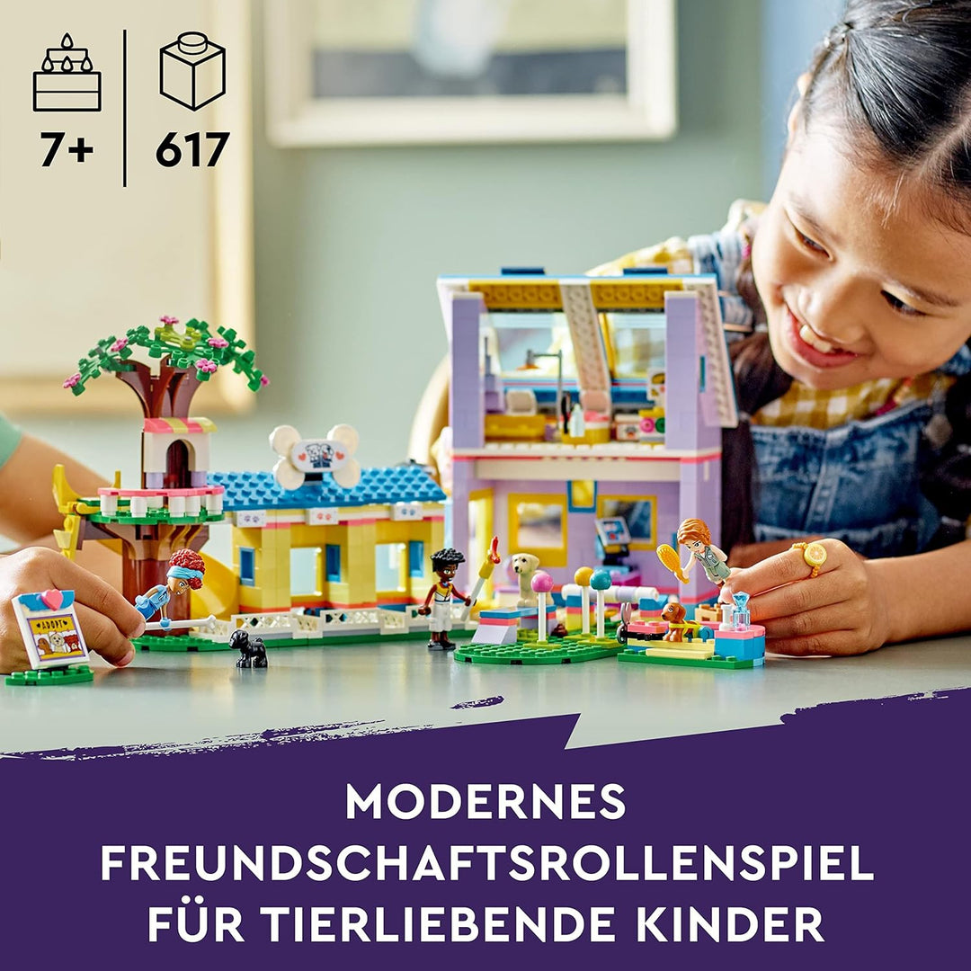 LEGO 41727 Friends Hunderettungszentrum, kreatives Tierarzt Spielzeug mit Mini-Puppen und Welpen-Fig