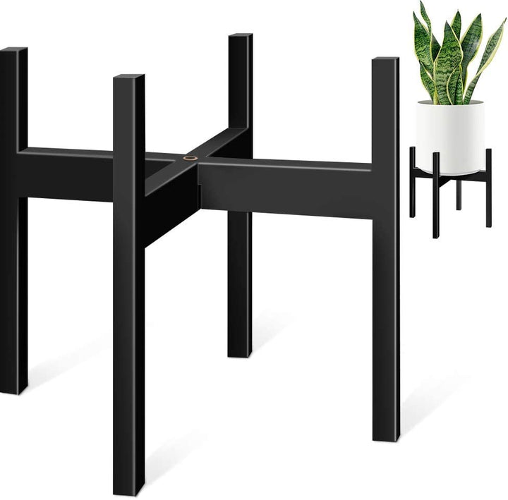 ZMTECH Blumenständer 35cm Durchmesser, Pflanzenständer Metall Schwarz Blumenhocker, 14 Zoll Pflanzen