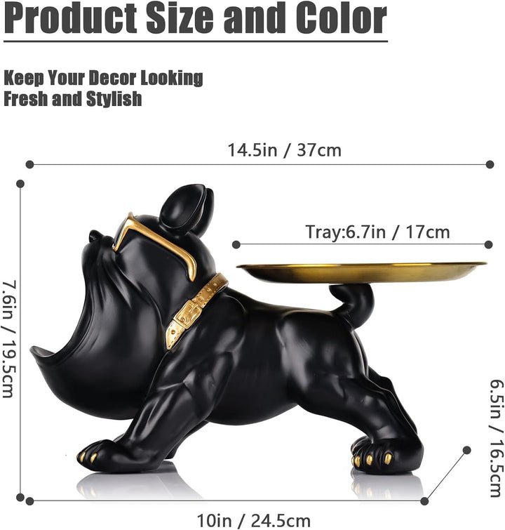 Französische Bulldogge,Moderne Dekoration aus Kunstharz,Bulldoggen-Tablett,Schlüsselhalter,Süssigkei