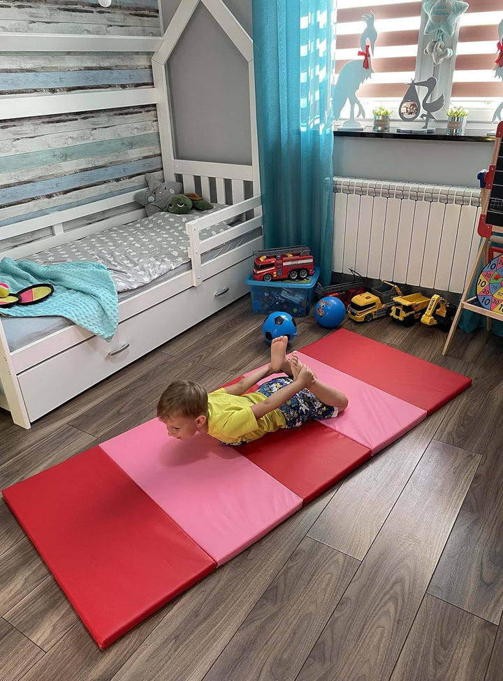 PLUFSIG Faltbare Gymnastikmatte, 78x185 cm Rot, Rot