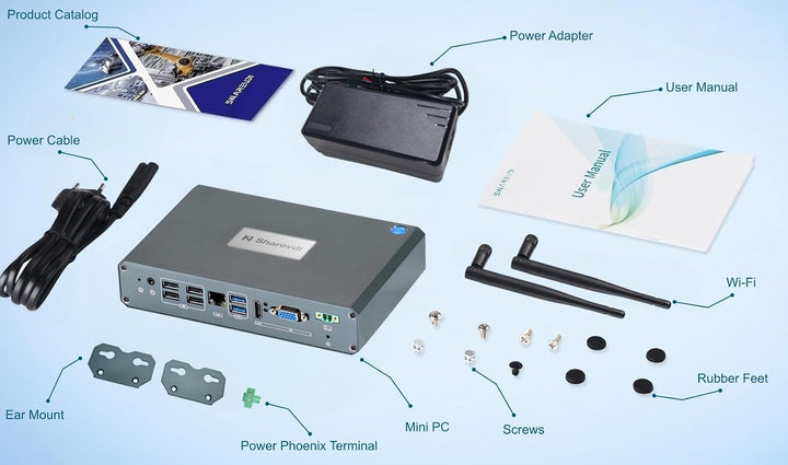 Sharevdi Mini PC, 12th In-tel N100 Prozessor (bis zu 3.4GHz) 4C/4T，Wi-11 Pro Mini Desktop PC 16G DDR