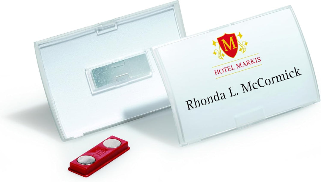Durable Namensschild Click Fold, mit Magnet, 54 x 90 mm, 70% recycl. PP, Packung à 10 Stück, 821519,