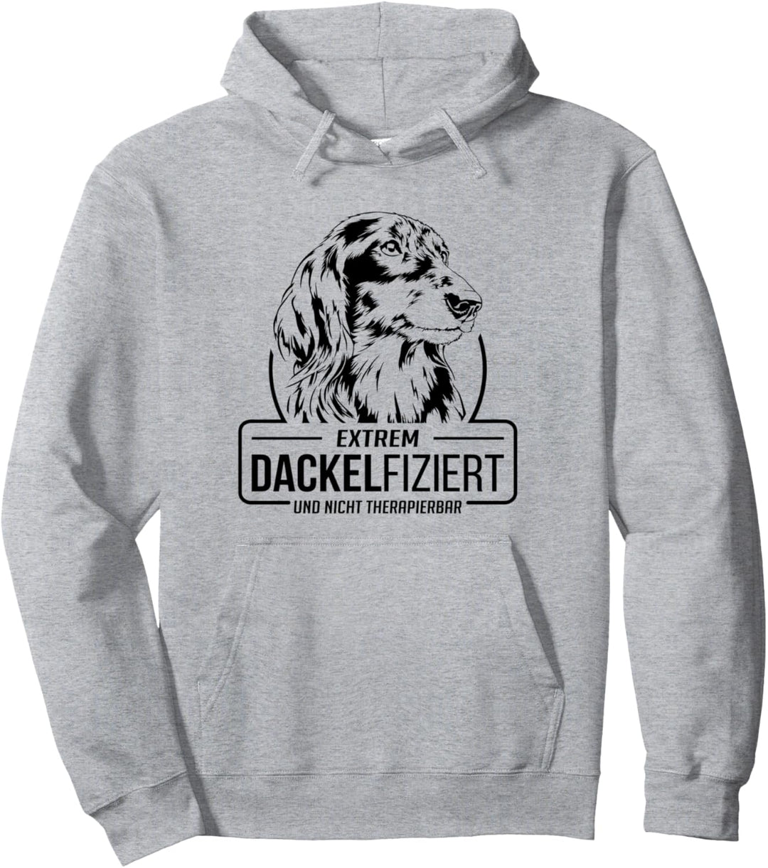 Lustiger Langhaardackel Dackelfiziert Hunde Hundespruch Pullover Hoodie