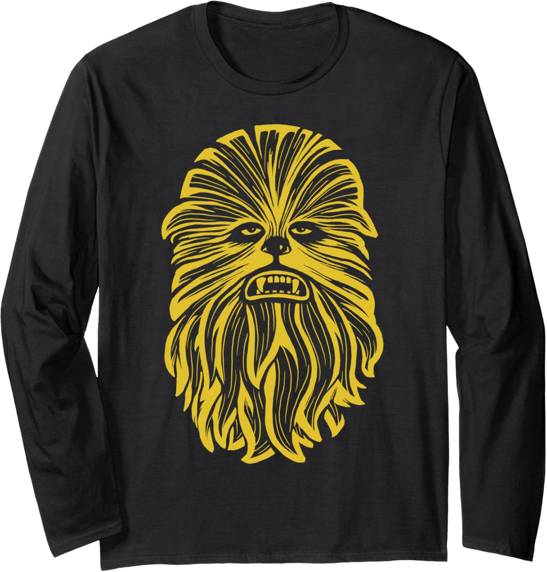 Star Wars Chewie Outline Portrait Langarmshirt