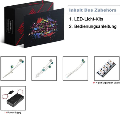 BrickBling Led Licht Set für Lego Eispalast Set, Dekorationsbeleuchtungsset für Lego 21186 Lego Mine