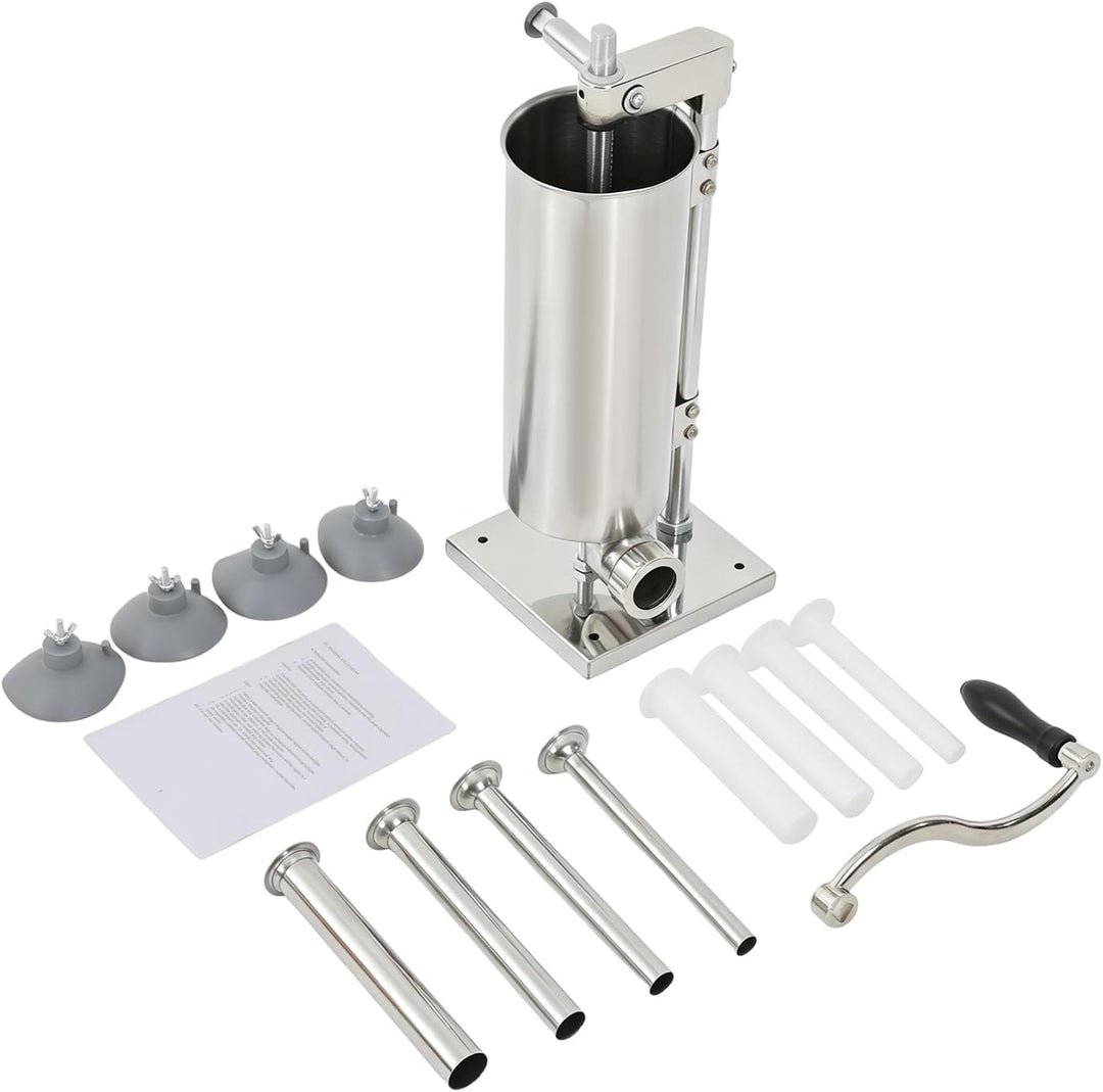3L Manueller Wurstfüller, Edelstahl vertikale Wurstmaschine | Fleischfüllung Küche Machine Verpackt