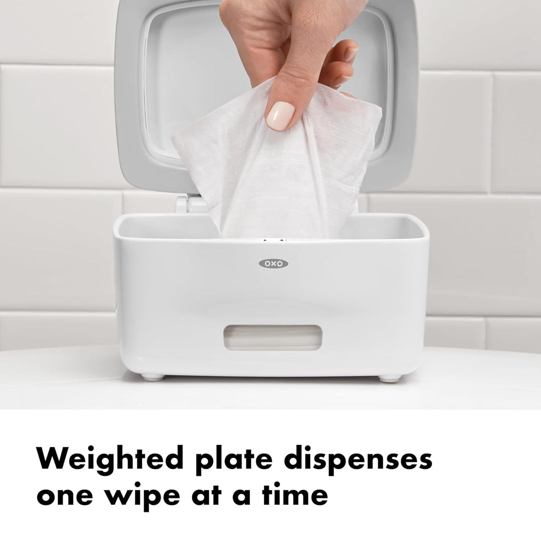 Zagg OXO Good Grips Dispenser for Face, Hand and Flushable Wipes, 18/8 Edelstahl, Weiss, 5.88" L x 6