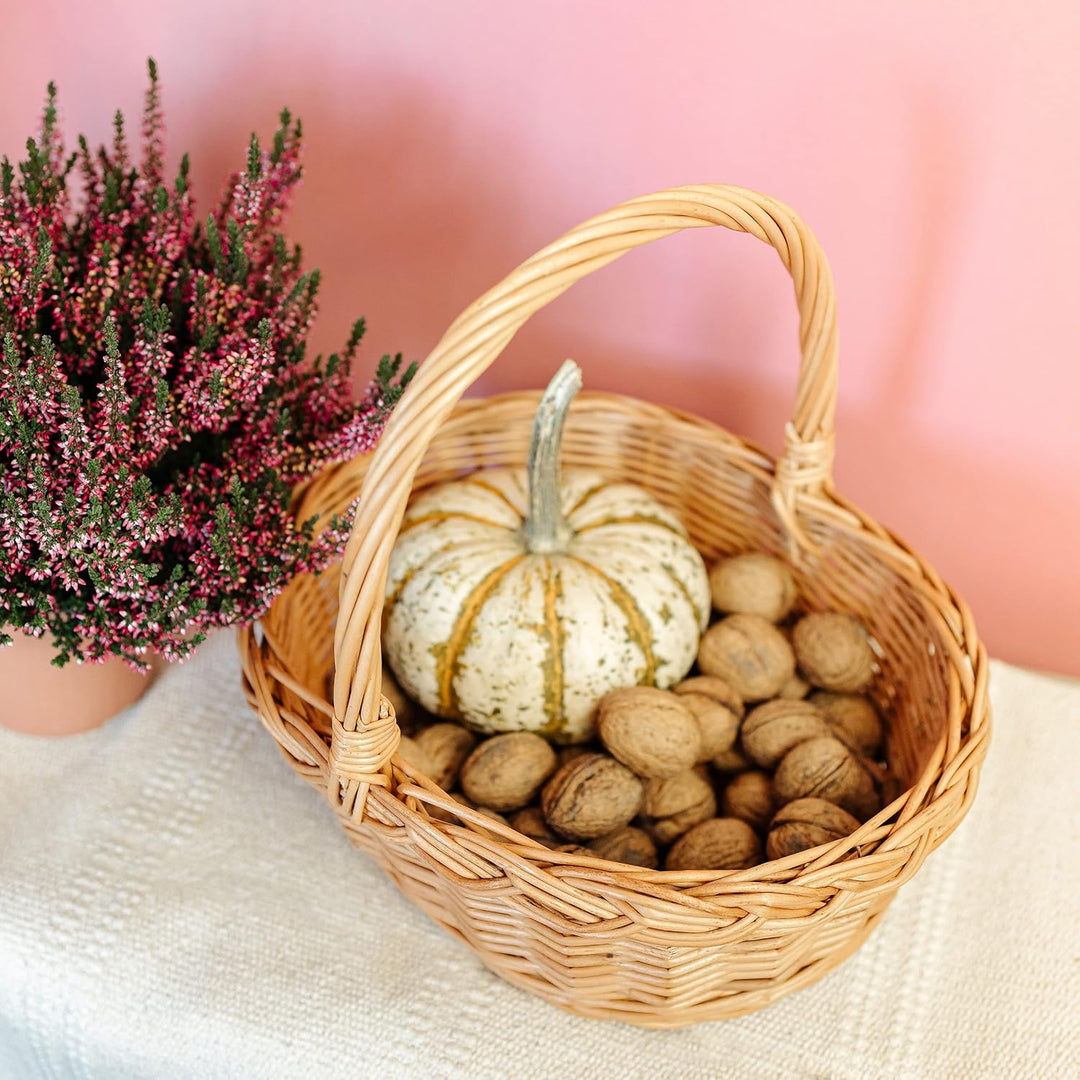 Creative Home Osterkorb Picknickkorb Weidenkorb mit Henkel Einkaufskorb | 35 x 30 x 35 cm (+/- 1 cm)