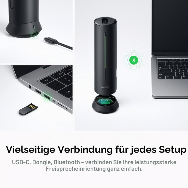 Insta360 Wave Polarweiss - KI-Freisprecheinrichtung, Bluetooth, Sprachrekorder, 8 Noise-Cancelling-B