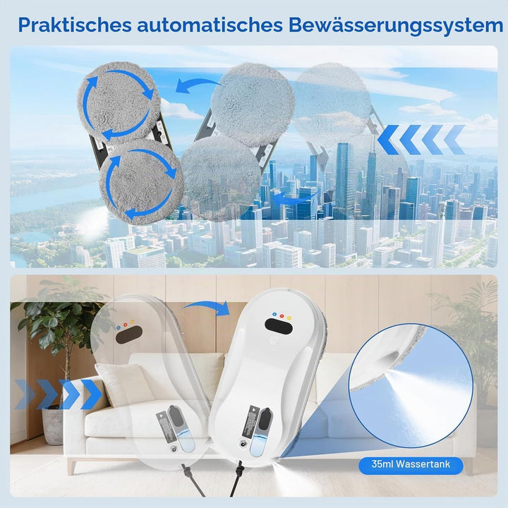Fensterputzroboter Automatischer Fensterreinigungsroboter Fensterroboter Mit Wasserstrahl,Automatisc