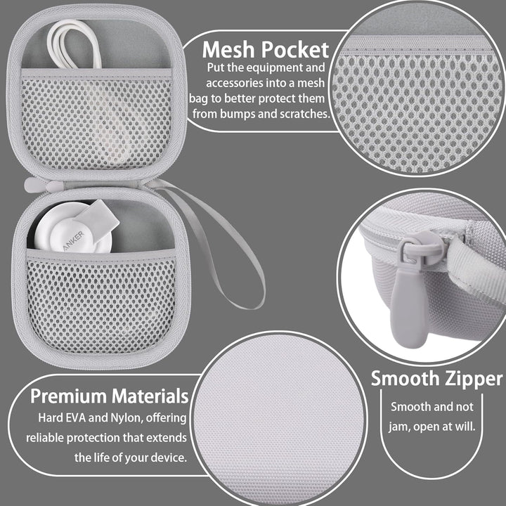 co2CREA Hart Tragbare Schutzhülle Etui Tasche für Anker MagGo 3-in-1 Kabellose Ladestation MagSafe-K