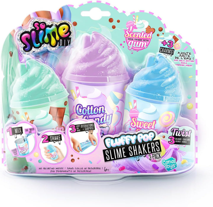 Canal Toys - So DIY-Slime Fluffy-Pack mit 3 Shakers-SSC 101, Mehrfarbig