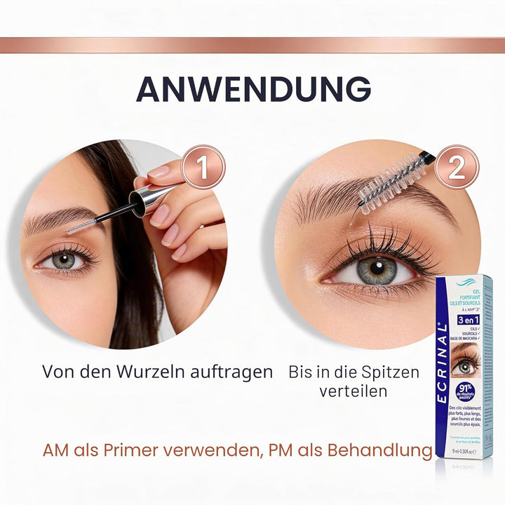 ECRINAL Strengthening Lash Gel mit ANP2+ für Wimpern- & Augenbrauenwachstum, reich an Omega 3, parab