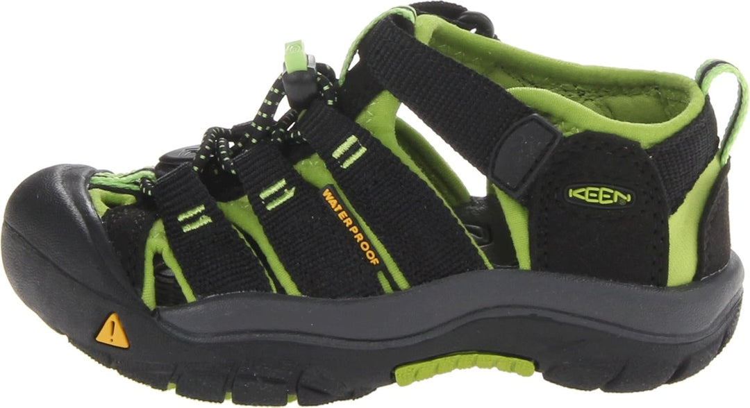 KEEN Jungen Unisex Kinder Newport H2 Sandalen 19 EU Black Lime Green, 19 EU Black Lime Green