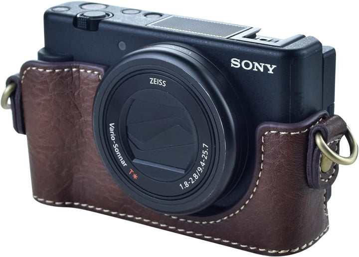 Rieibi ZV1 Tasche – Vintage Kameratasche aus PU-Leder für Sony ZV1 ZV-1 DSLR-Kamera – Schutzhülle mi