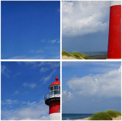 Panorama Bilder auf Leinwand 100x40cm Leinwandbild Turm Leuchtturm Ozean Ufer Gross Wanddeko Bild Sc