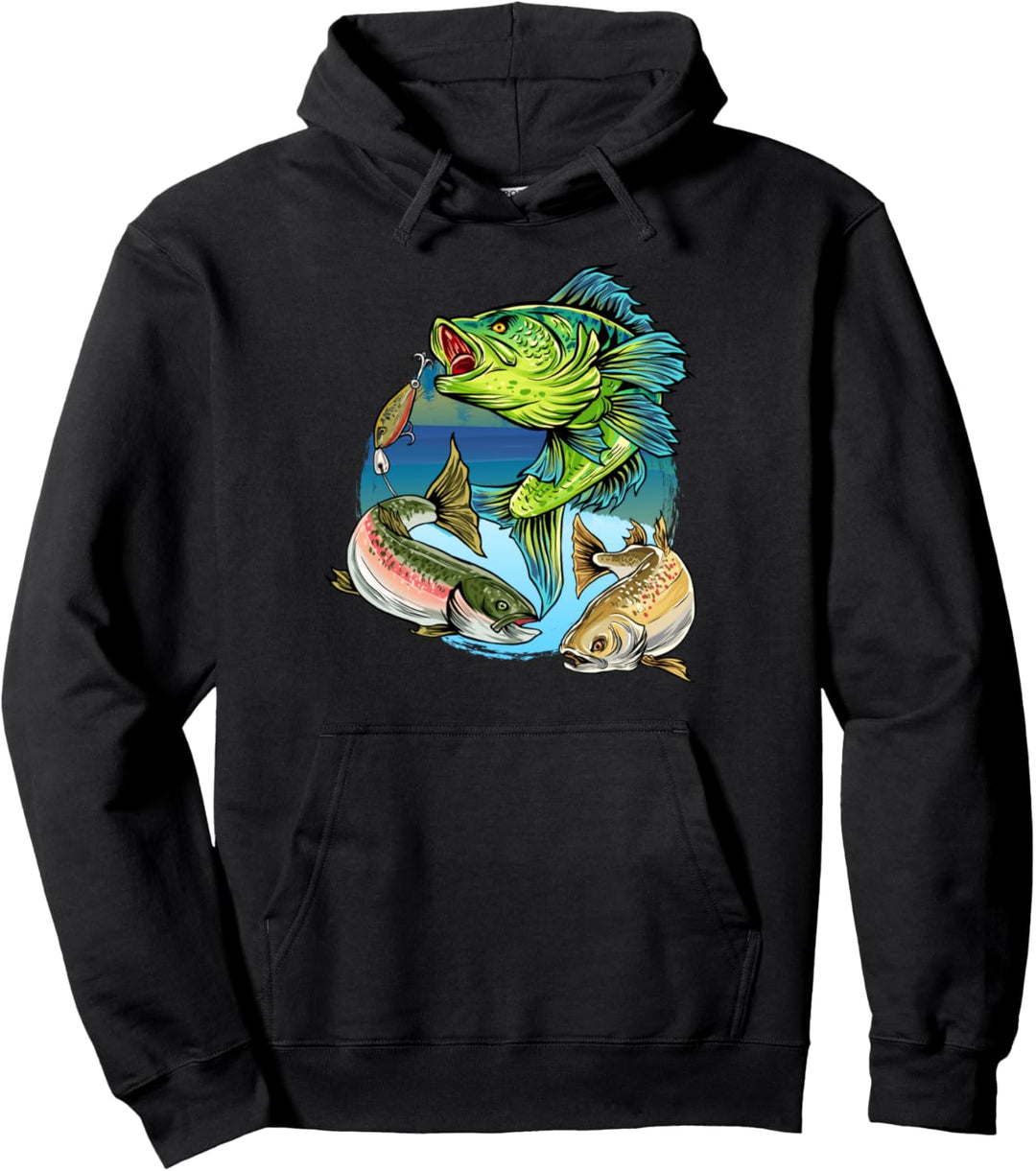 Fisch Design 3 Fische Für Angler Pullover Hoodie