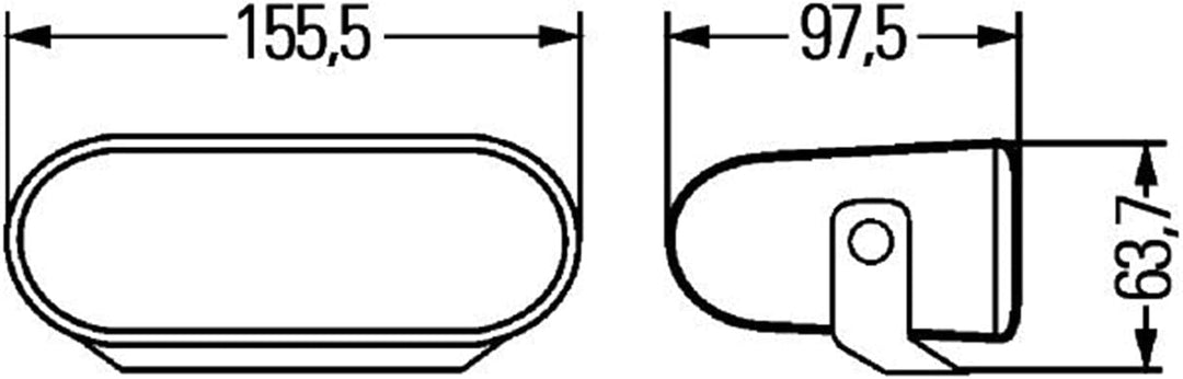 HELLA 1NA 008 284-001 FF/Halogen-Nebelscheinwerfer - FF 75 - 12V - Anbau - Lichtscheibenfarbe: glask